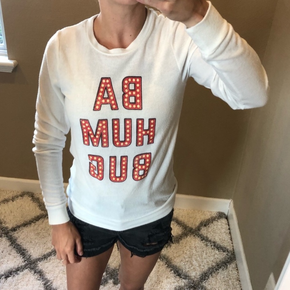 Graphic long sleeve sweater